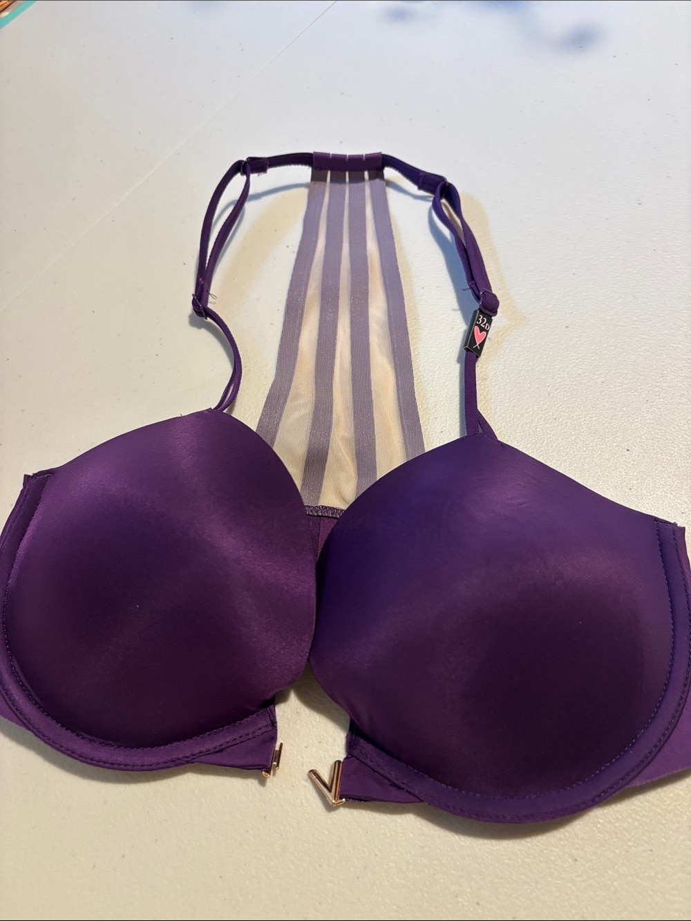 Victoria's Secret Deep Purple Strappy Front-Close Bra - 32 D